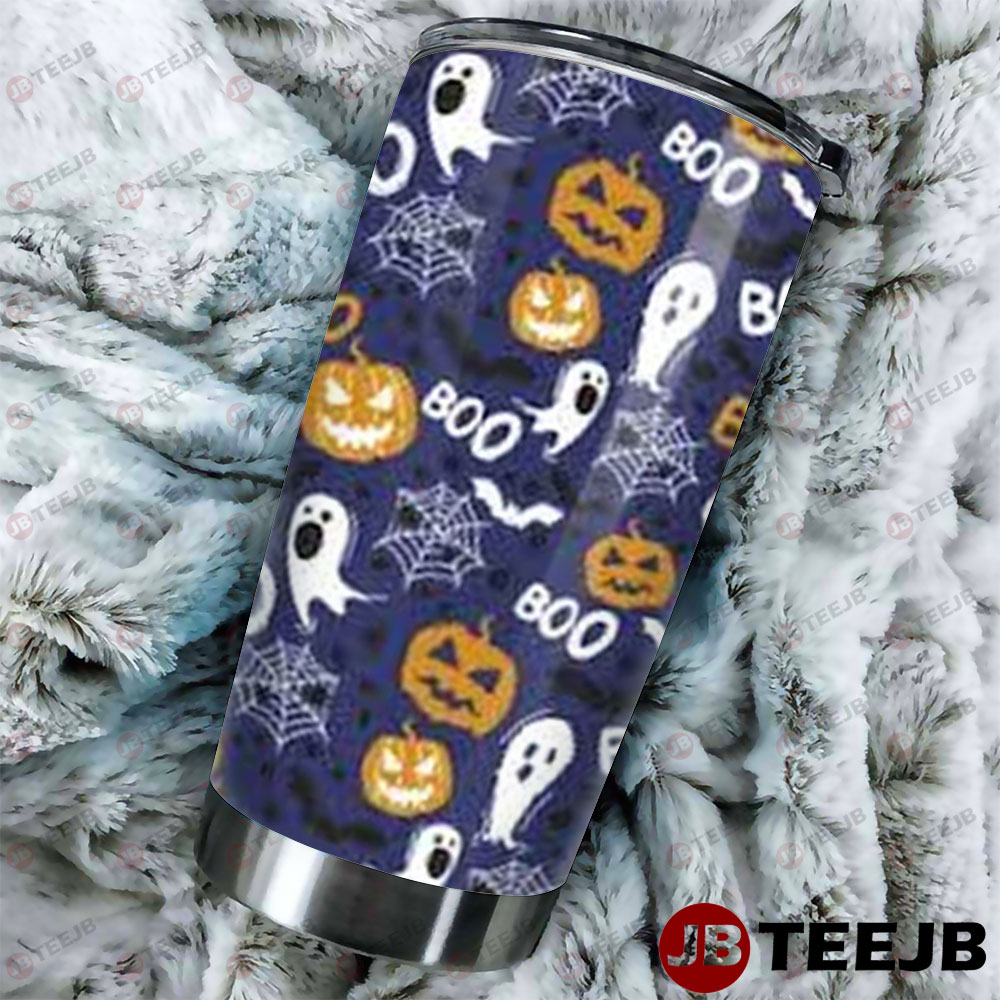 Spiders Bats Ghosts Pumpkins Halloween Pattern 067 Tumbler