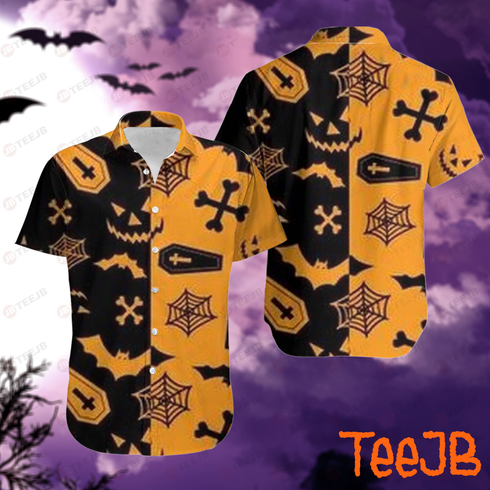 Spiders Bats Halloween Pattern Hawaii Shirt