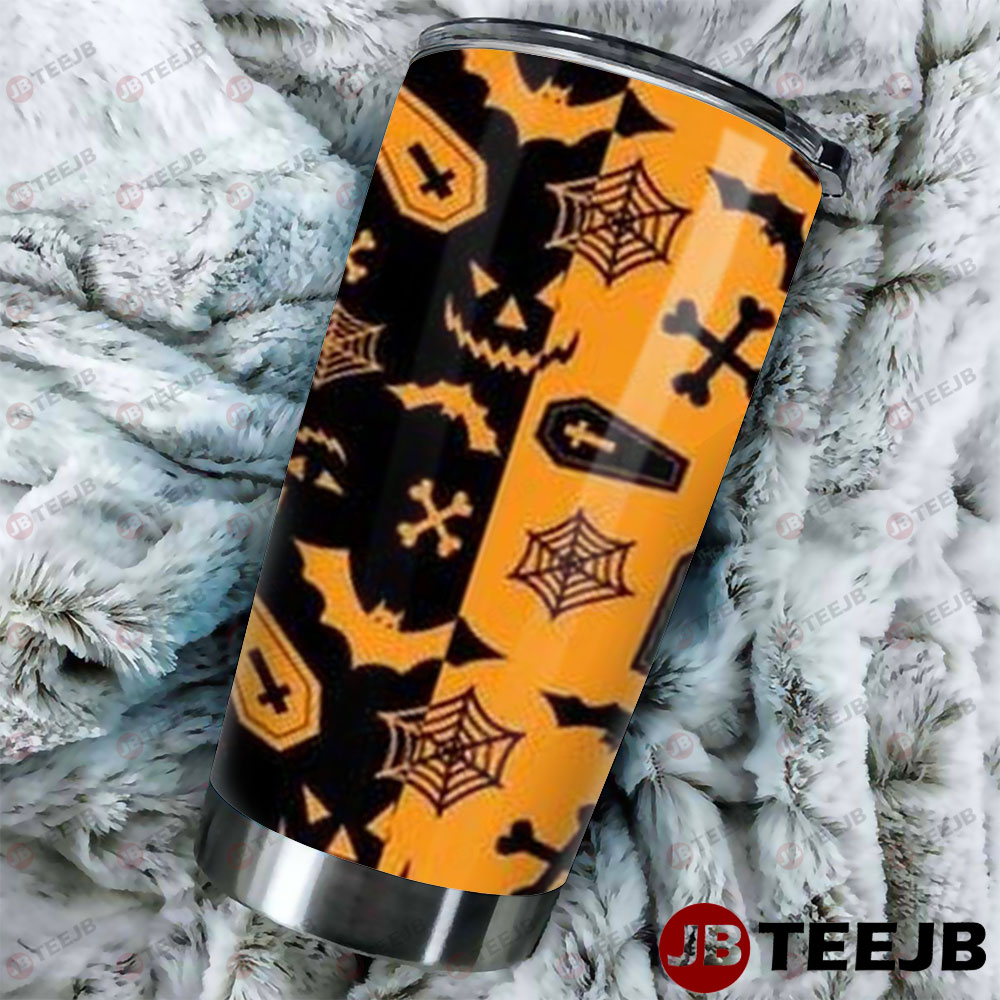 Spiders Bats Halloween Pattern Tumbler