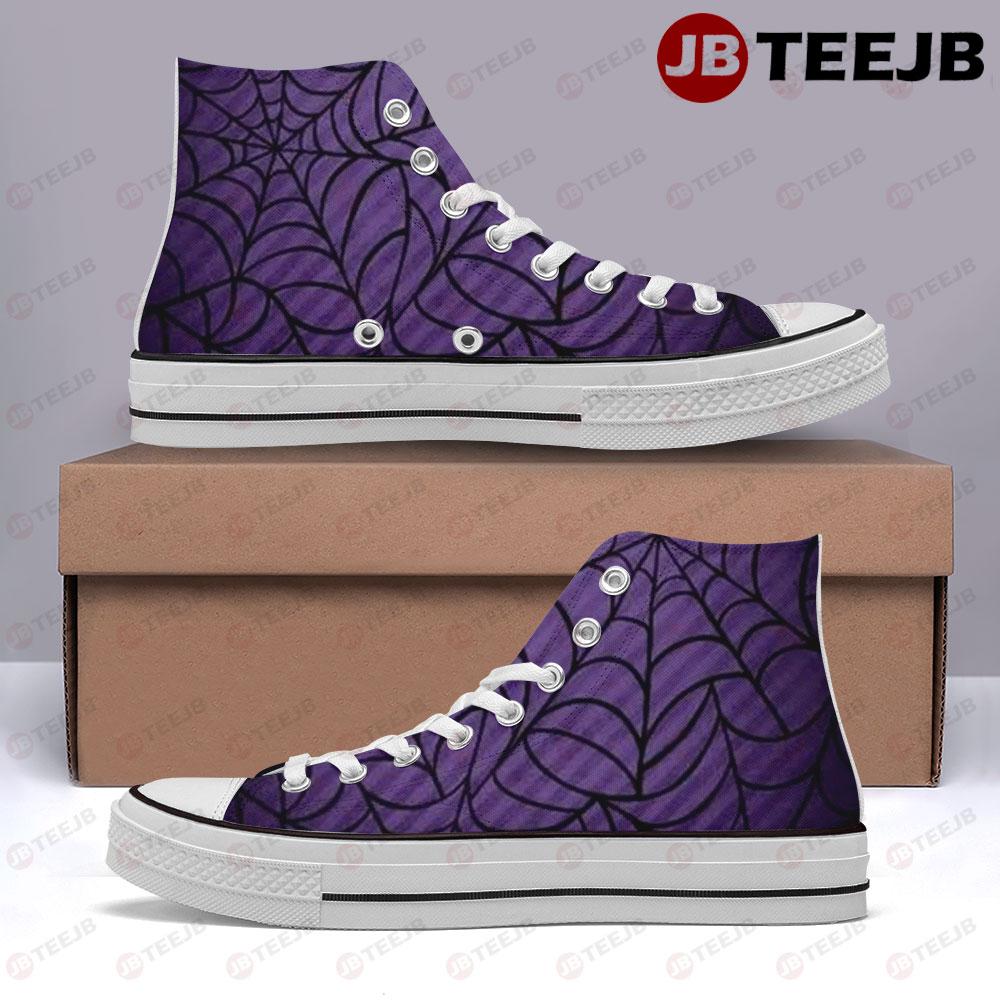 Spiders Halloween Pattern 232 TeeJB High Top Retro Canvas Shoes