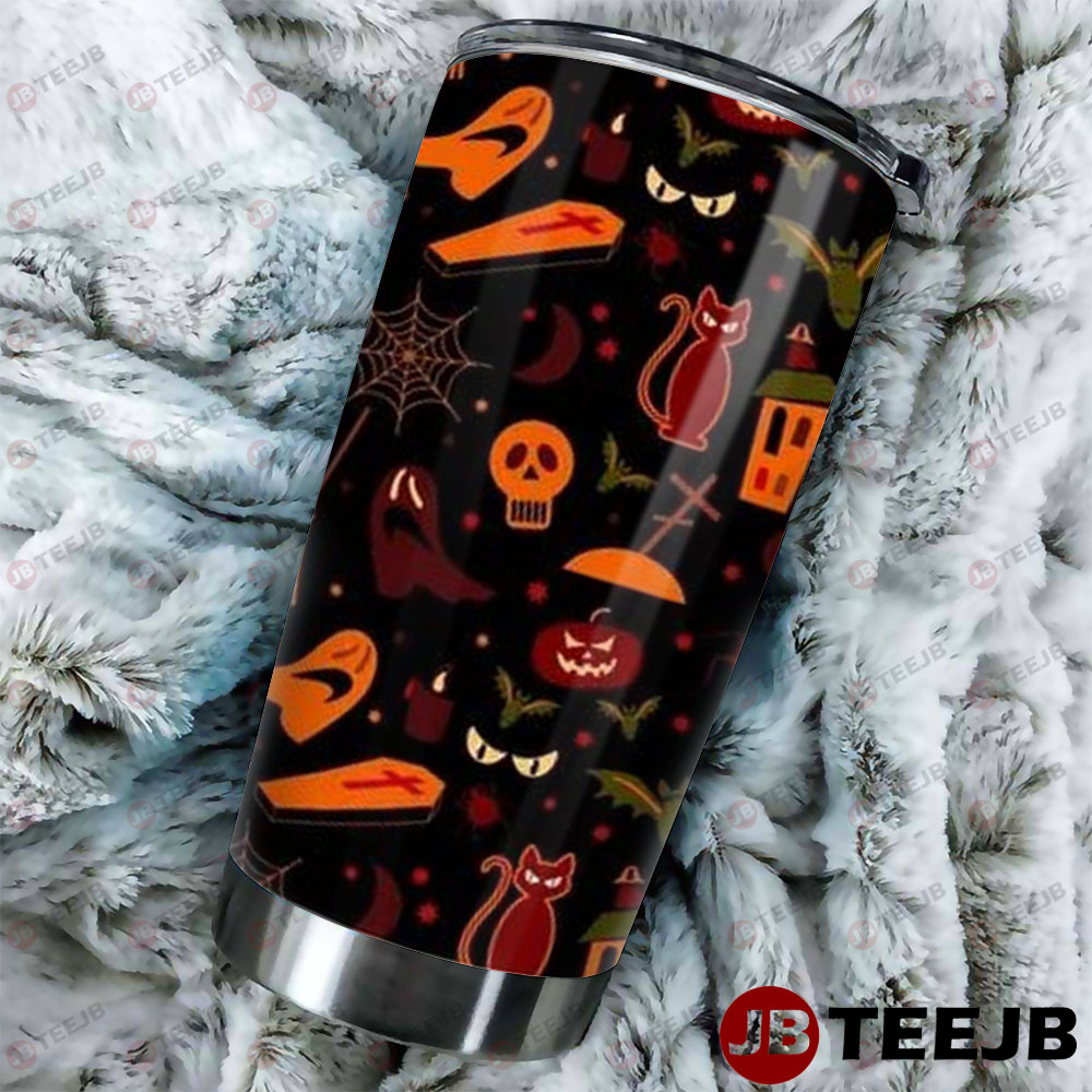 Spiders Skulls Boos Halloween Pattern 016 Tumbler