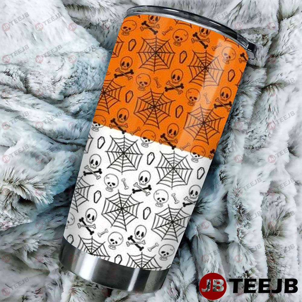 Spiders Skulls Halloween Pattern Tumbler