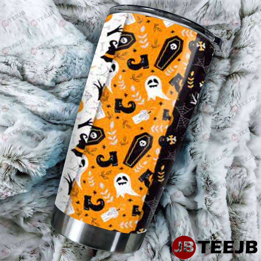 Spiders Skulls Pumpkins Halloween Pattern 006 Tumbler