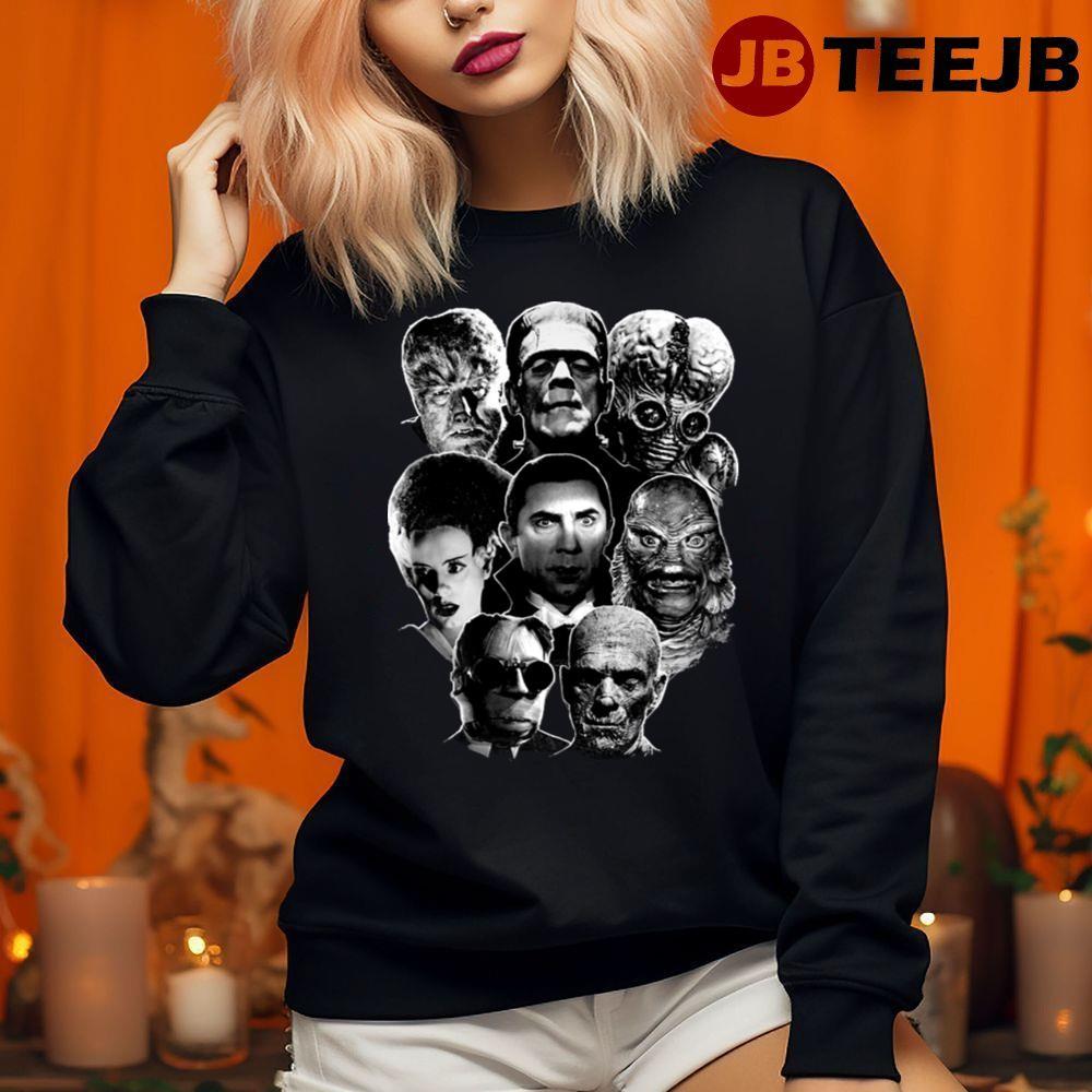 Universal Monster Gang Frankenstein Happy Halloween TeeJB Unisex Sweatshirt