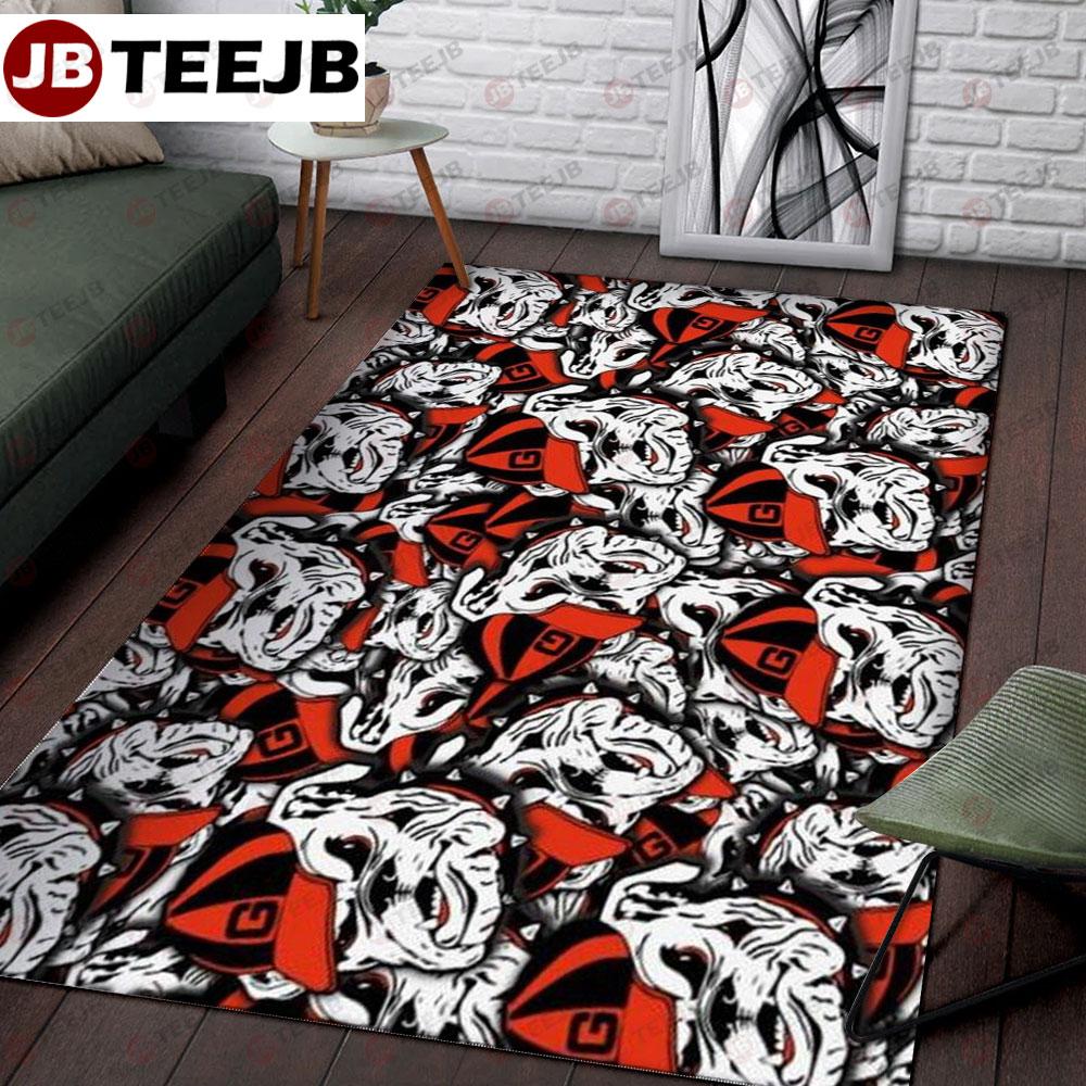 University Of Georgia 24 American Sports Teams TeeJB Rug Rectangle