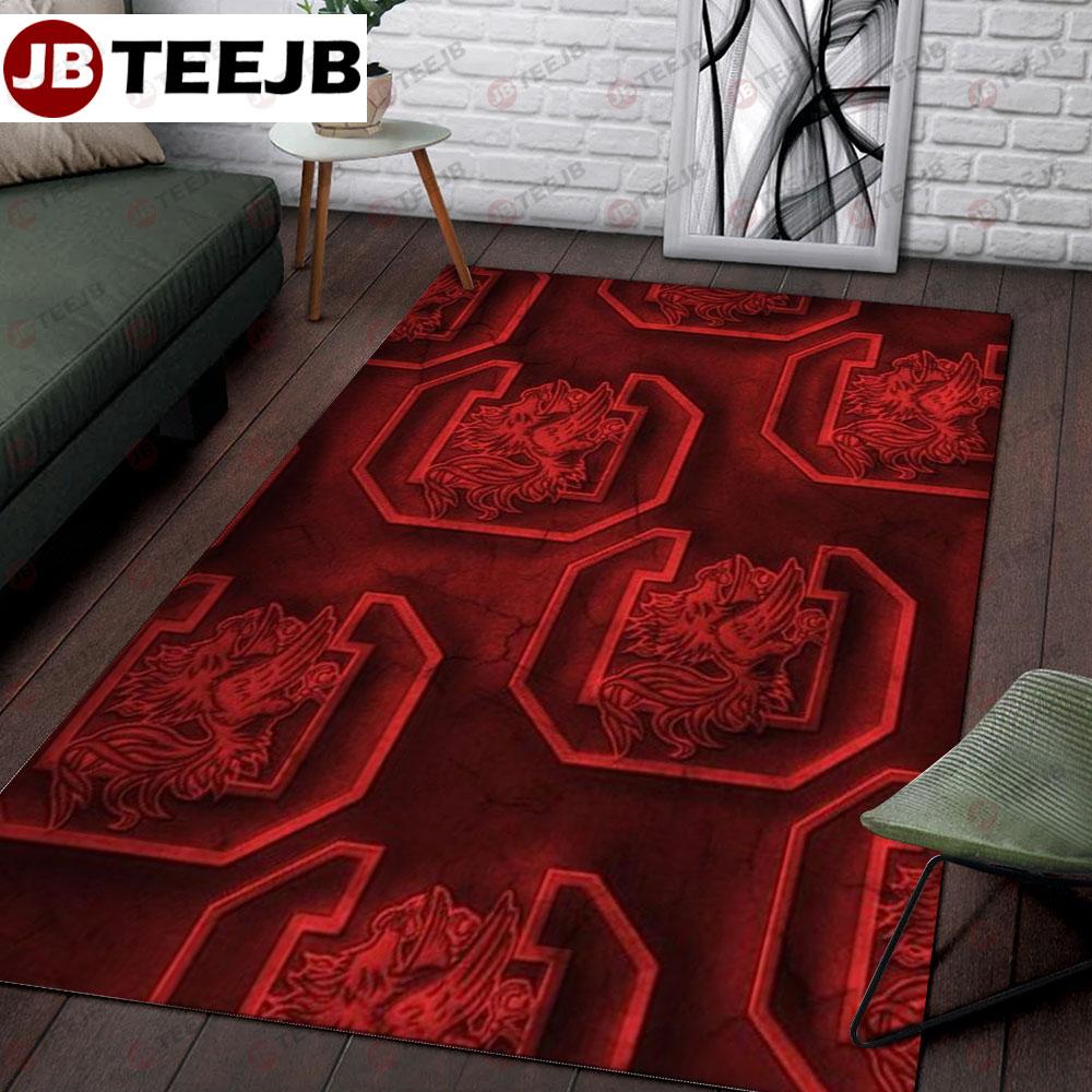 University Of South Carolina Gamecocks Embossed 22 American Sports Teams TeeJB Rug Rectangle