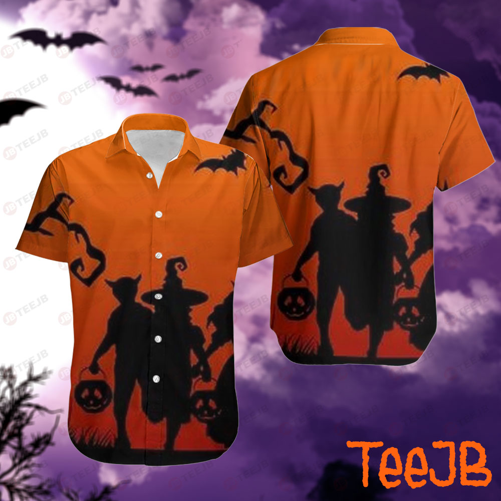 Witchs Bats Halloween Pattern Hawaii Shirt