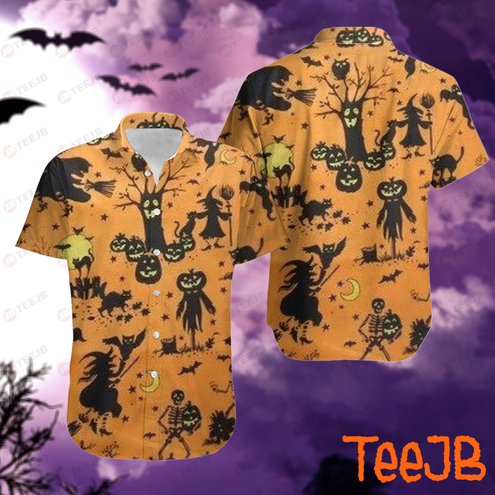 Witchs Halloween Pattern 412 Hawaii Shirt