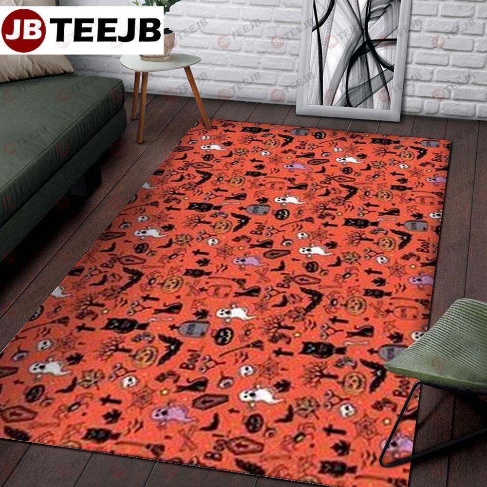 Bats Boos Halloween Pattern 083 TeeJB Rug Rectangle