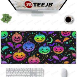 Bats Pumpkins Halloween Pattern 111 TeeJB Mouse Pad