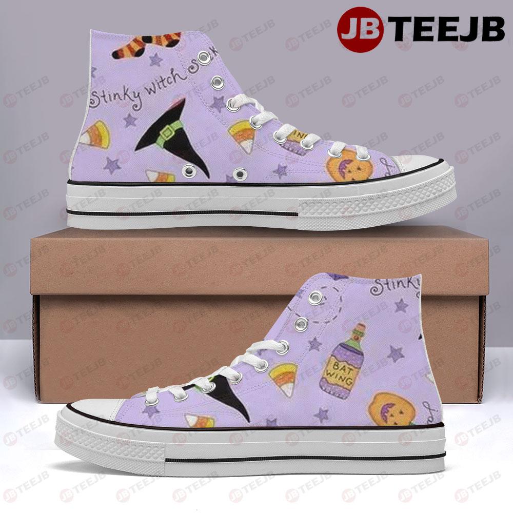 Bats Pumpkins Halloween Pattern 400 TeeJB High Top Retro Canvas Shoes