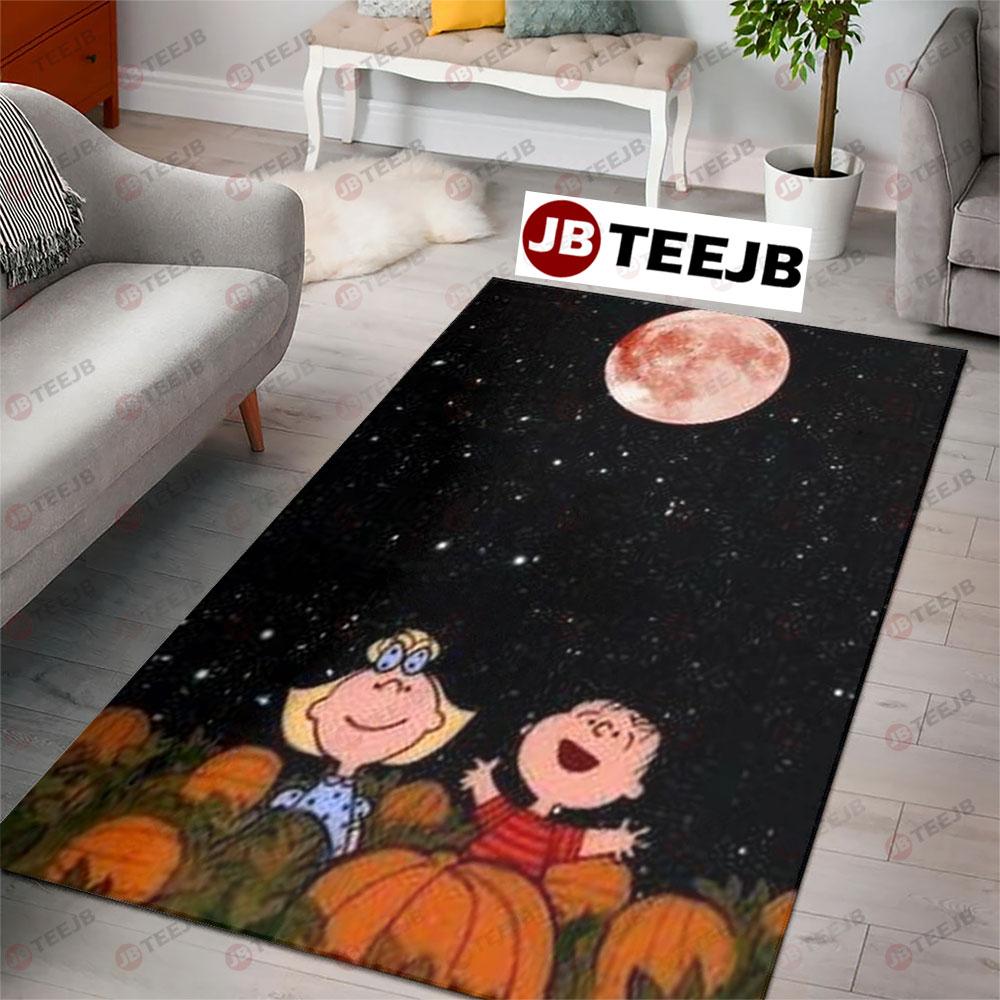 Beautiful Night It’s The Great Pumpkin Charlie Brown Halloween TeeJB Rug Rectangle