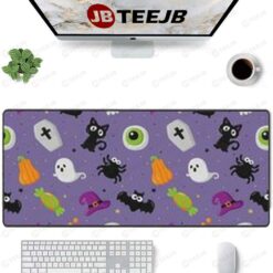 Candy Bats Cats Halloween Patter TeeJB Mouse Pad