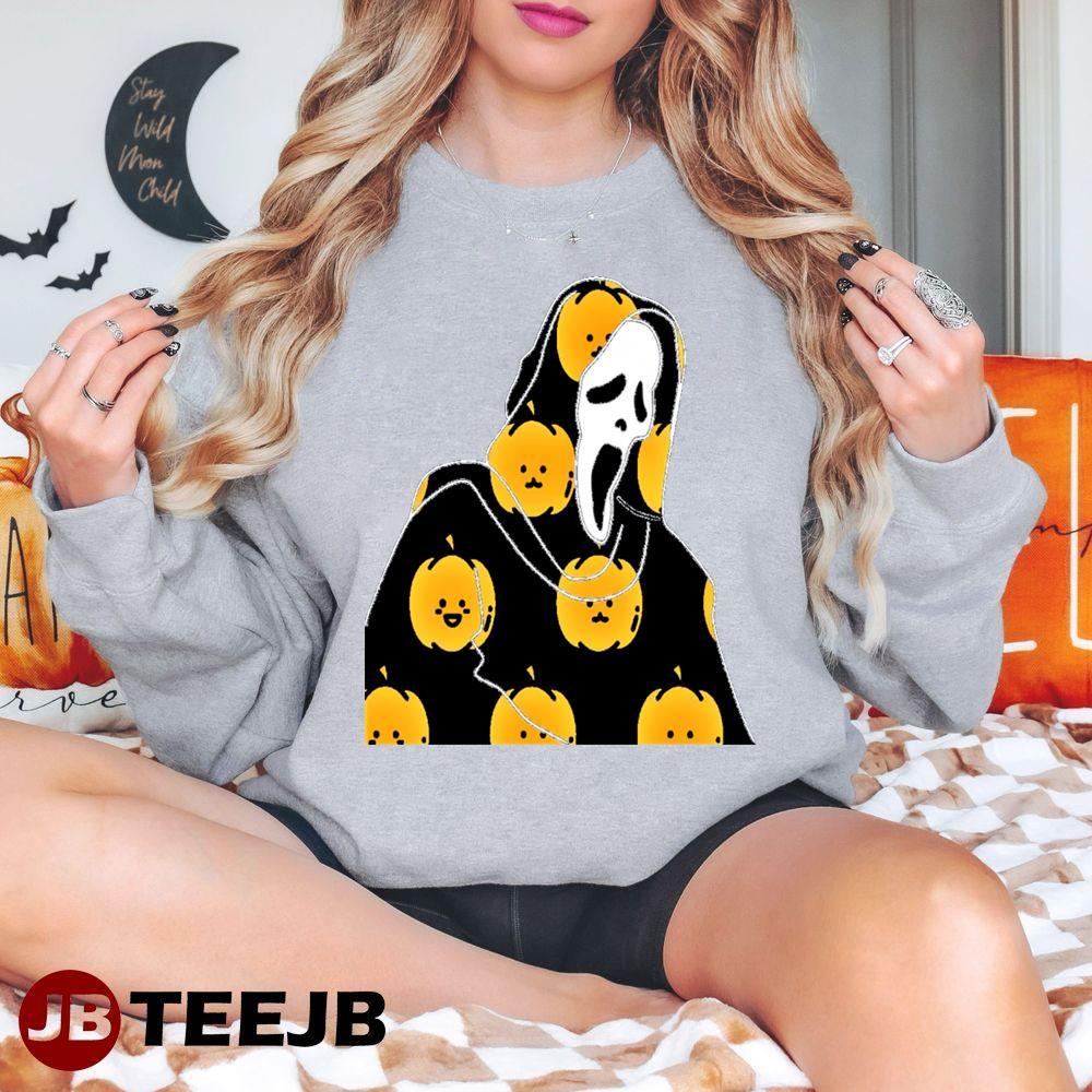 Cape With Pumpkins Ghostface Halloween TeeJB Unisex T-Shirt