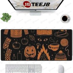 Cats Pumpkins Halloween Pattern 052 TeeJB Mouse Pad