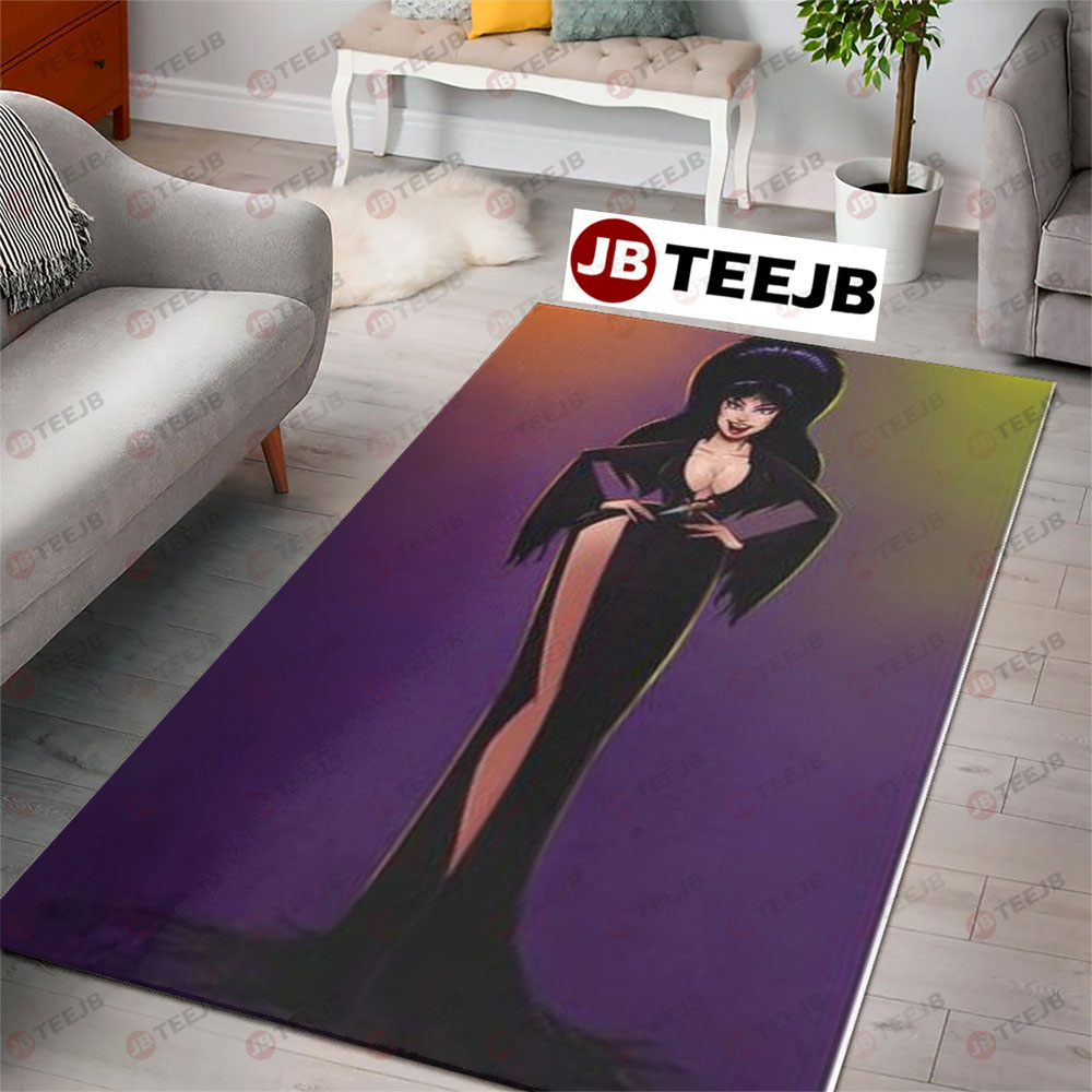 Cool Art Elvira Mistress Of The Dark Halloween TeeJB Rug Rectangle