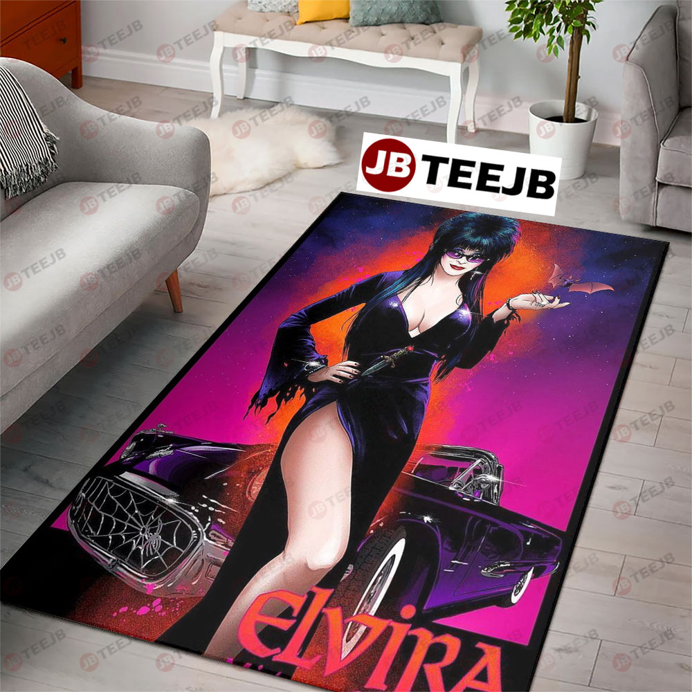 Cool Elvira Mistress Of The Dark Halloween TeeJB Rug Rectangle