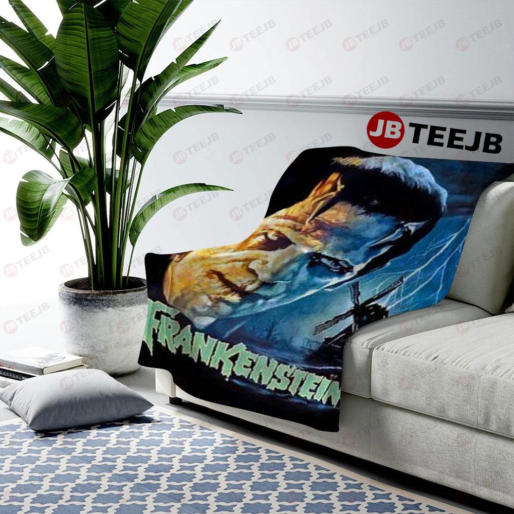 Dark Frankenstein Halloween TeeJB US Cozy Blanket