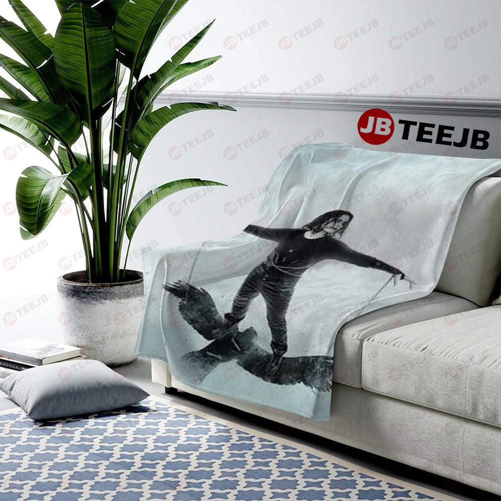 Fly With The Crow Halloween TeeJB US Cozy Blanket