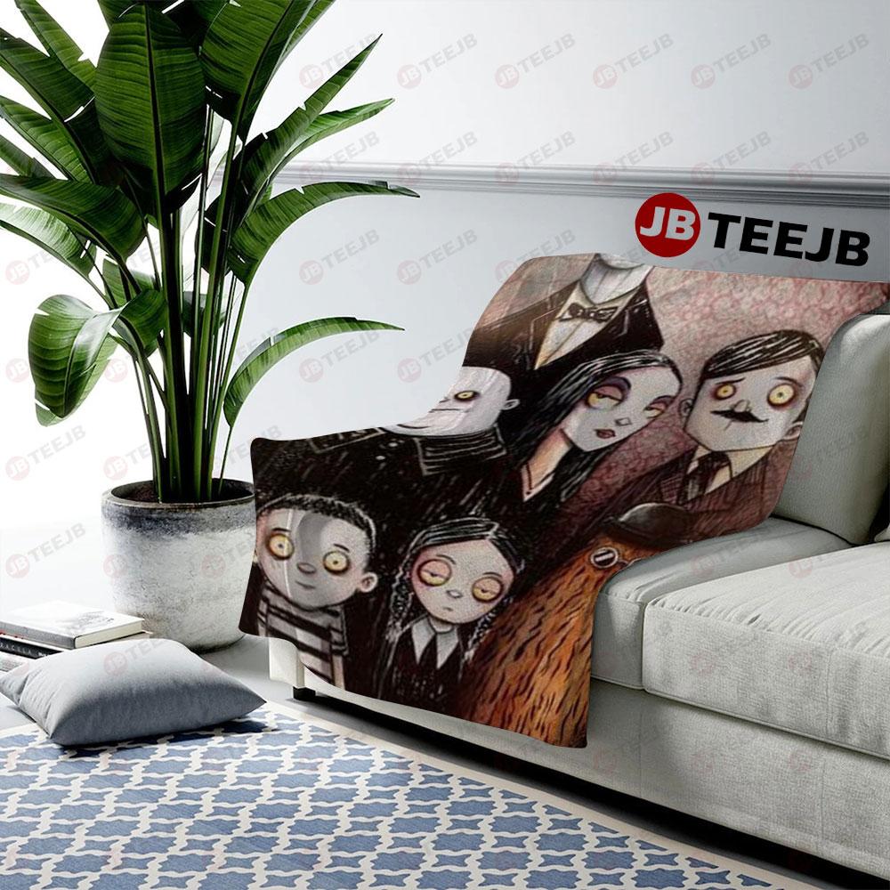 Funny The Addams Family Halloween TeeJB US Cozy Blanket