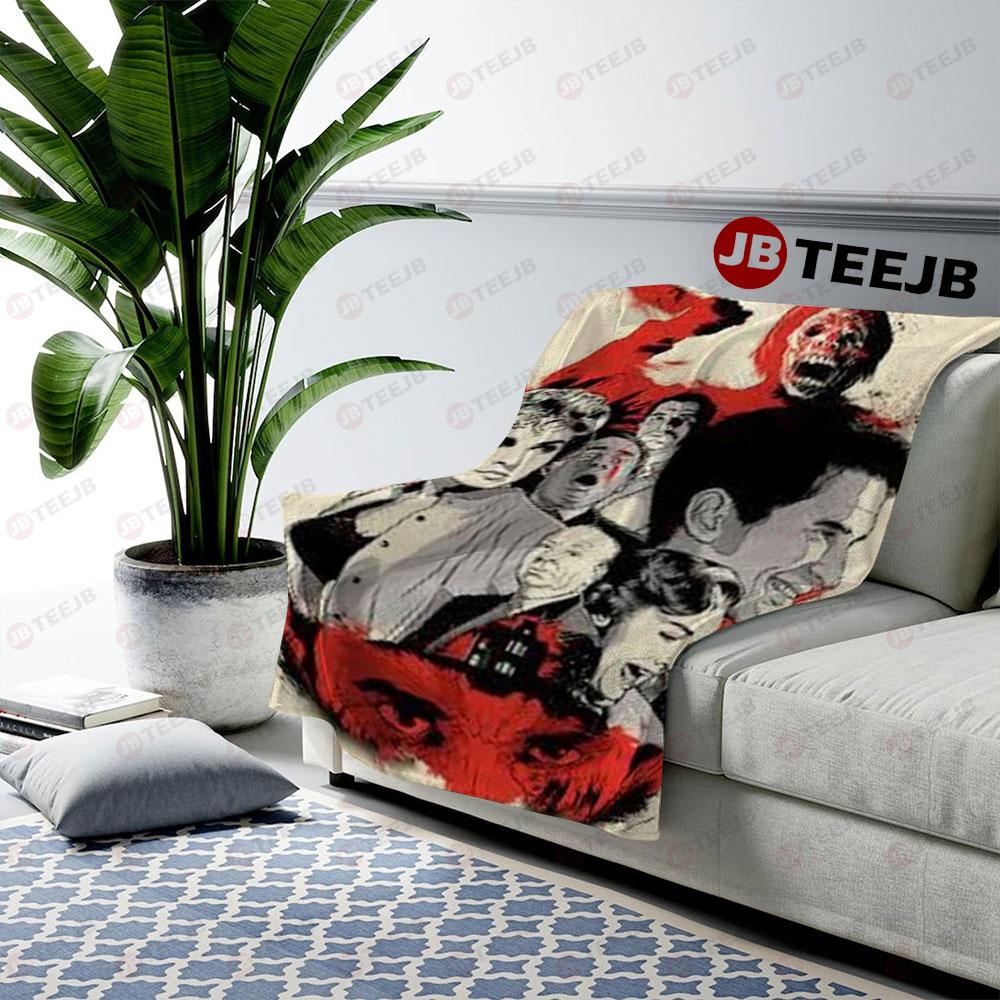 Graphic Horror Psycho Halloween TeeJB US Cozy Blanket