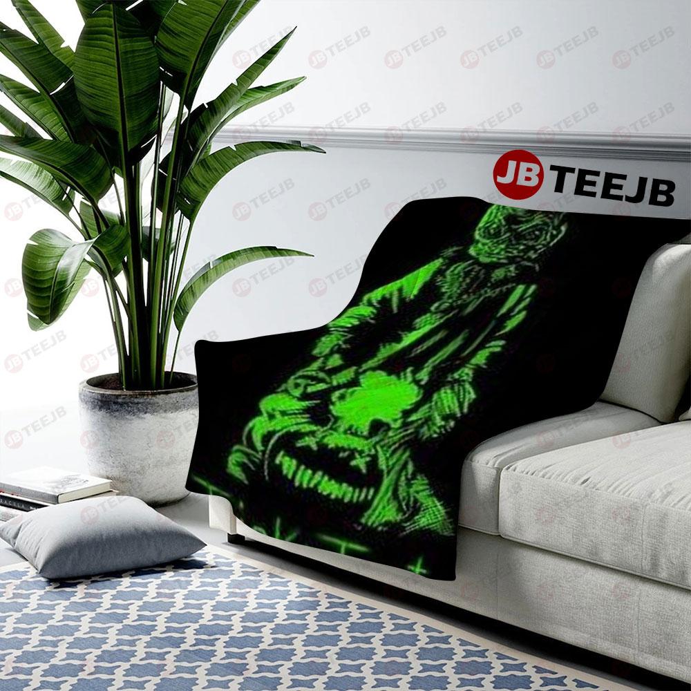 Green Neon Trick ‘R Treat Halloween TeeJB US Cozy Blanket