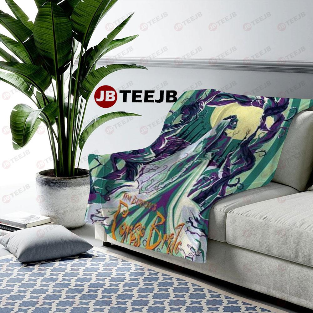 Green Purple Art Corpse Bride Halloween TeeJB US Cozy Blanket