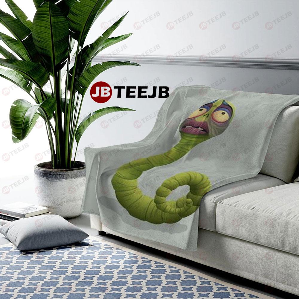 Green Worm Corpse Bride Halloween TeeJB US Cozy Blanket