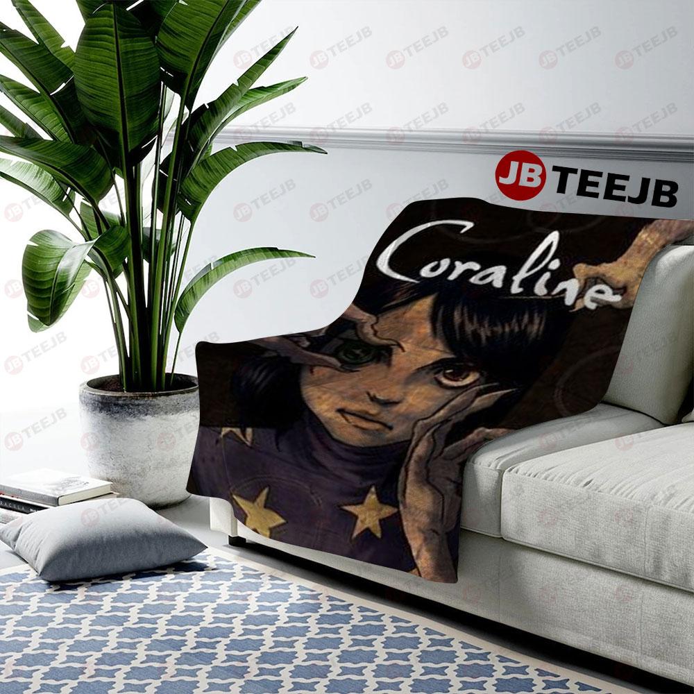 Horror Movie Coraline Halloween TeeJB US Cozy Blanket