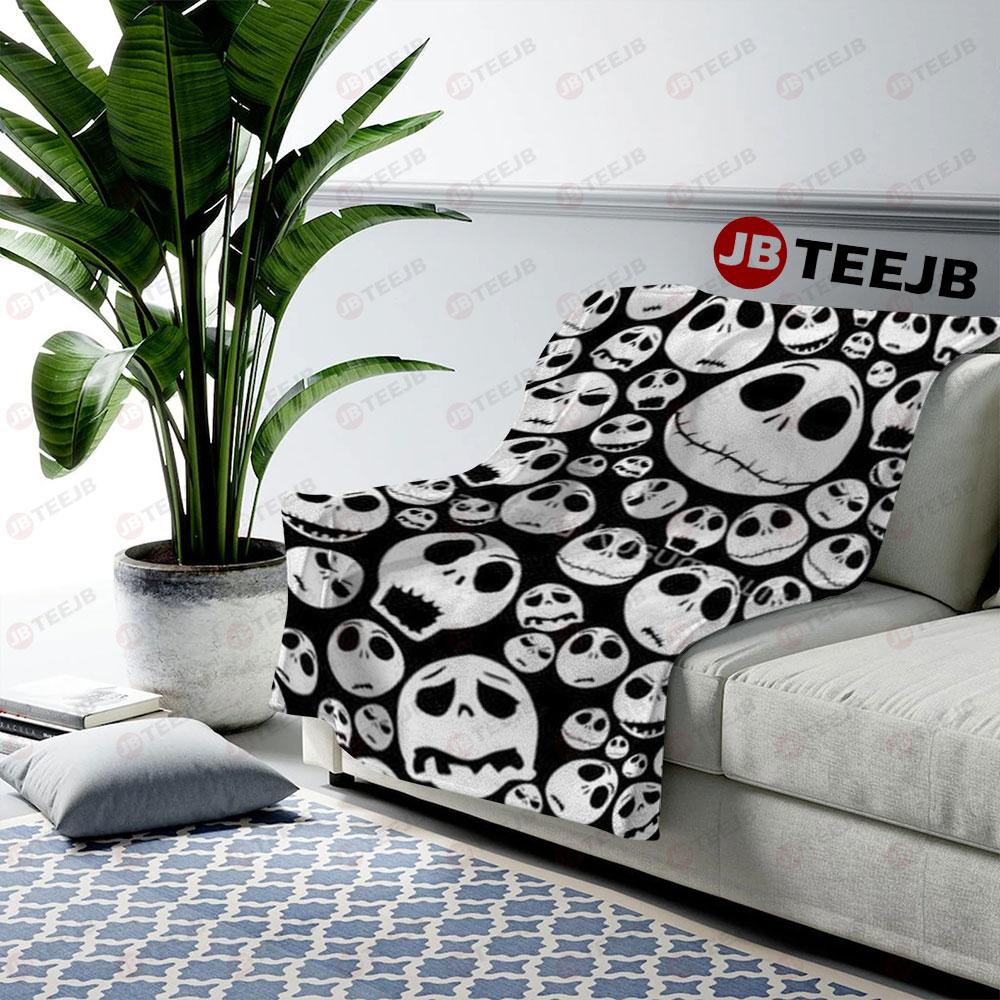 Icon Face Jack The Nightmare Before Christmas Halloween TeeJB US Cozy Blanket