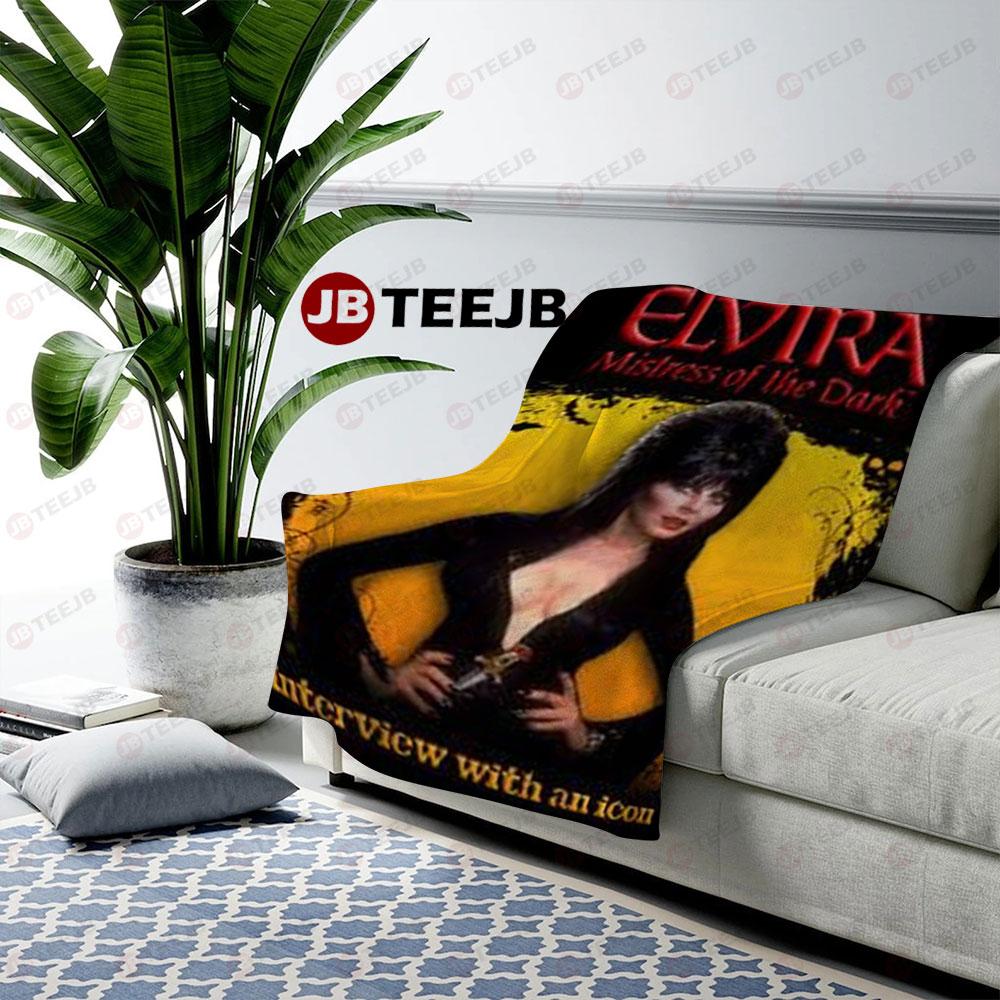 Interview With An Icon Elvira Mistress Of The Dark Halloween TeeJB US Cozy Blanket