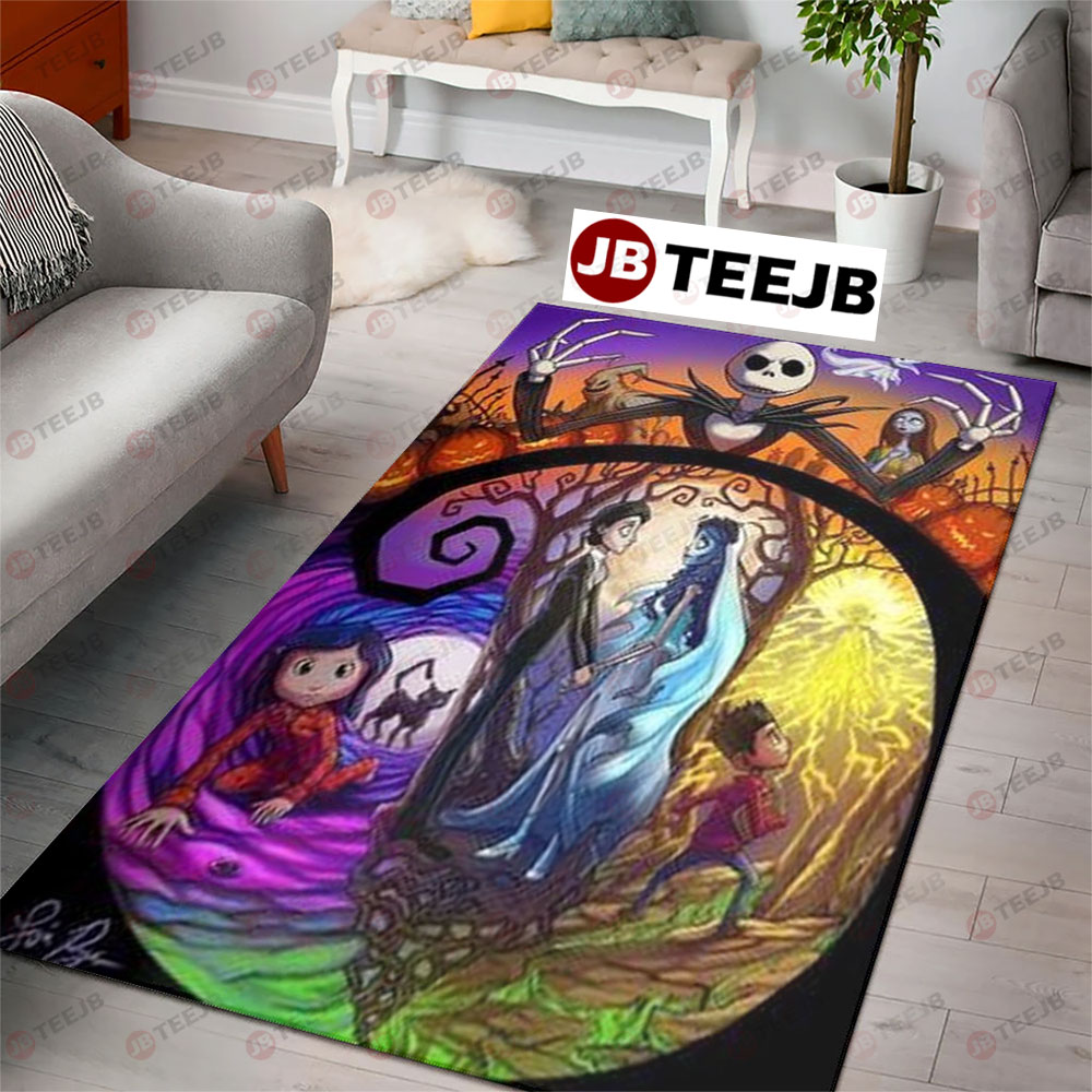 Jack Corpse Bride And More Halloween TeeJB Rug Rectangle