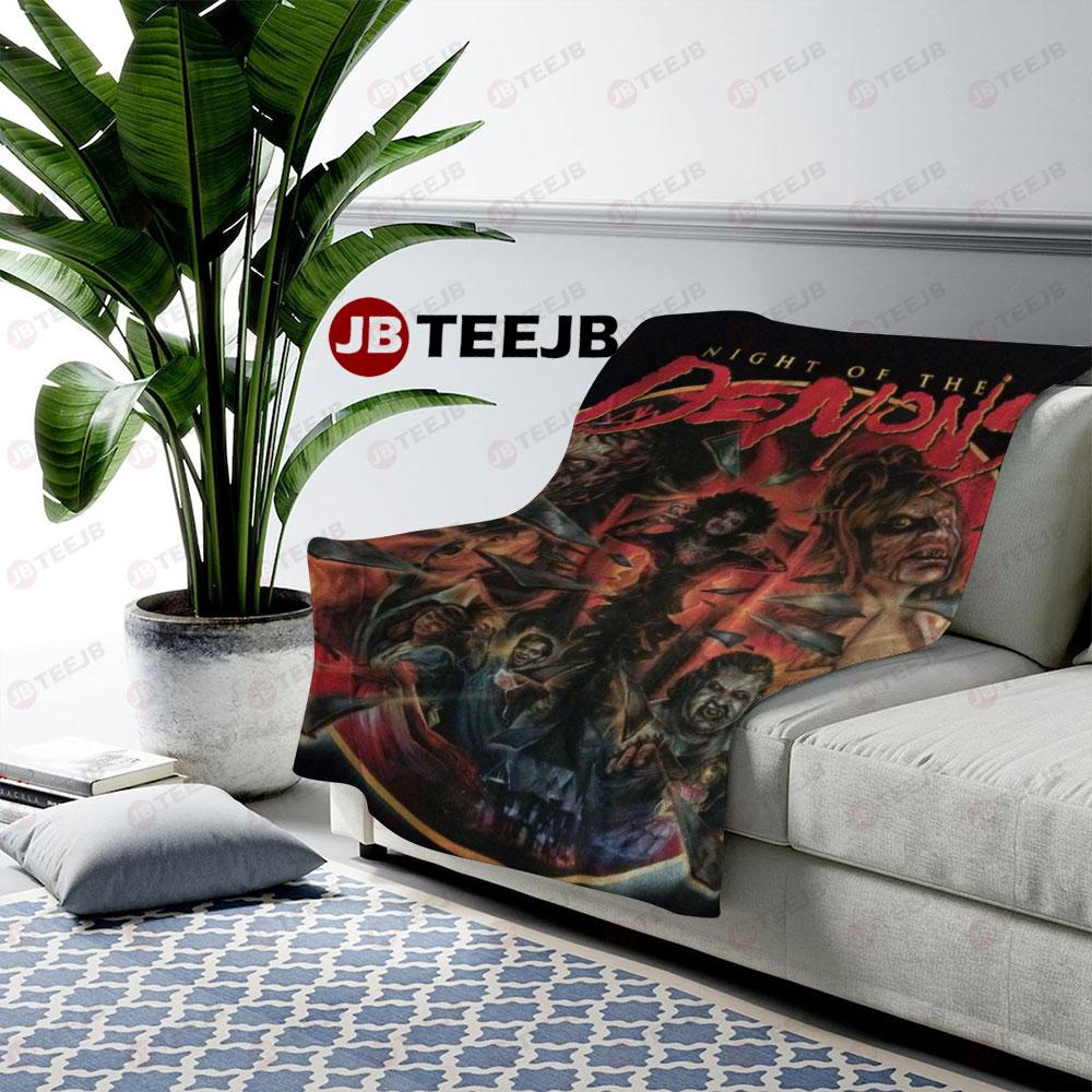 Monster Movie Night Of The Demons Halloween TeeJB US Cozy Blanket