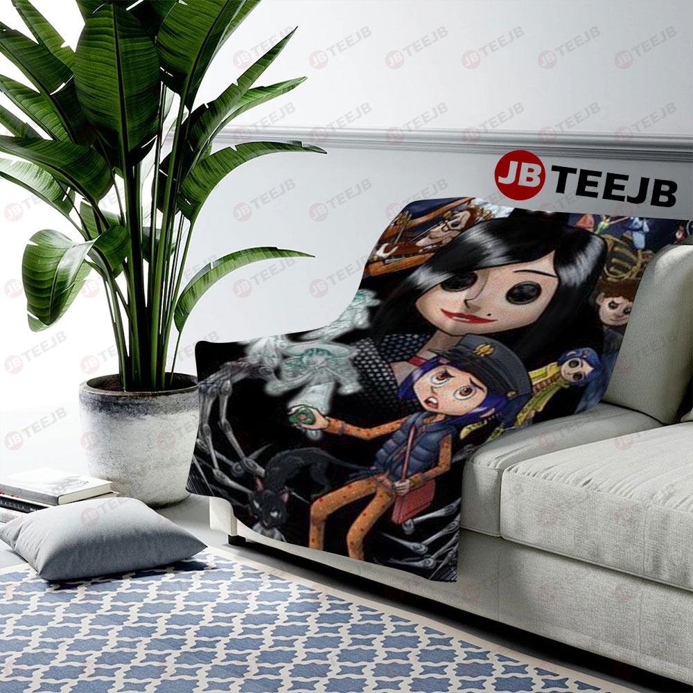 Movie Coraline Halloween TeeJB US Cozy Blanket