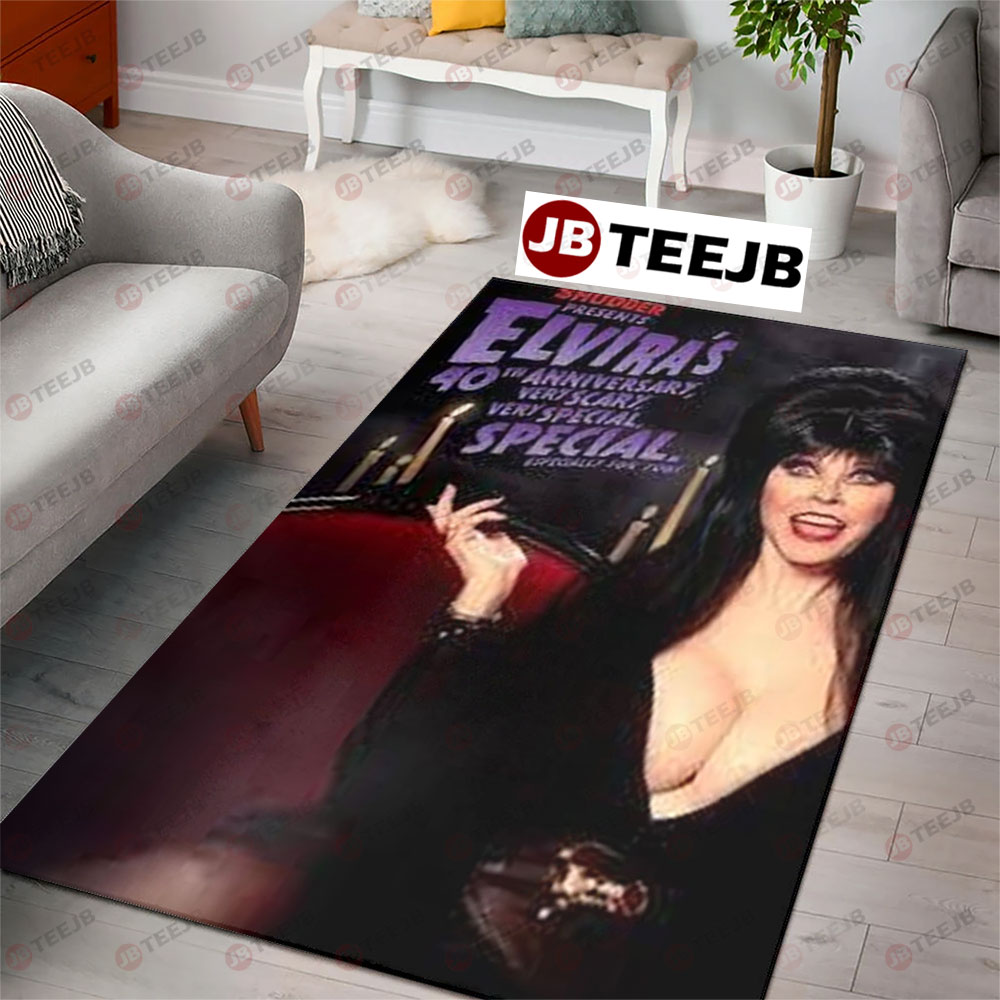Movie Elvira Mistress Of The Dark Halloween TeeJB Rug Rectangle