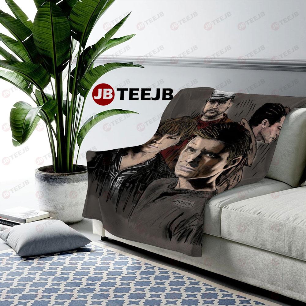 Pencil Style Supernatural Halloween TeeJB US Cozy Blanket