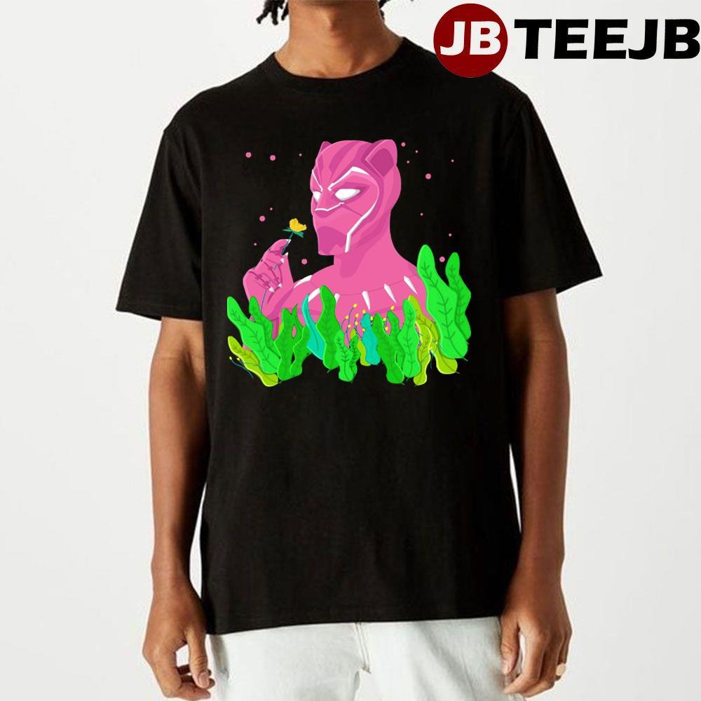 Pink Flower Black Panther TeeJB Unisex T-Shirt