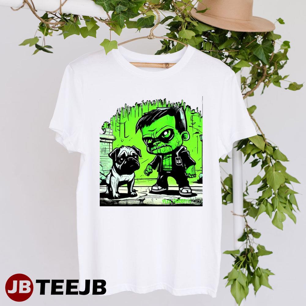 Pug And Frankenstein Halloween TeeJB Unisex T-Shirt