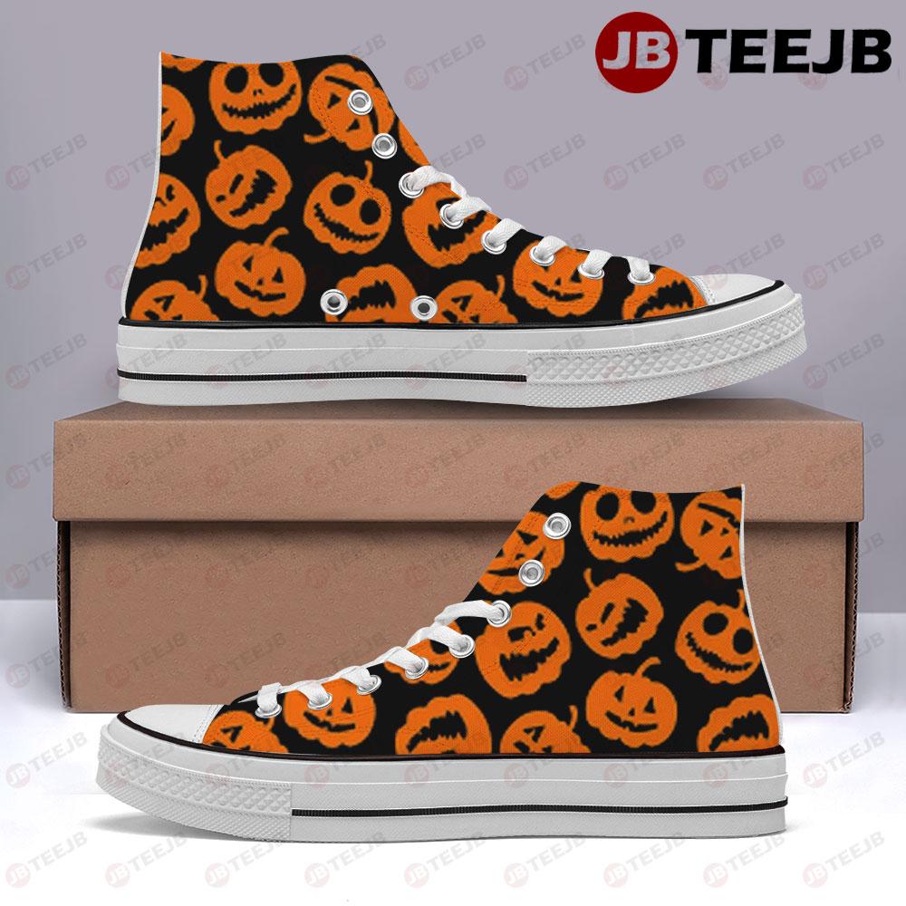 Pumpkins Halloween Pattern 103 TeeJB High Top Retro Canvas Shoes