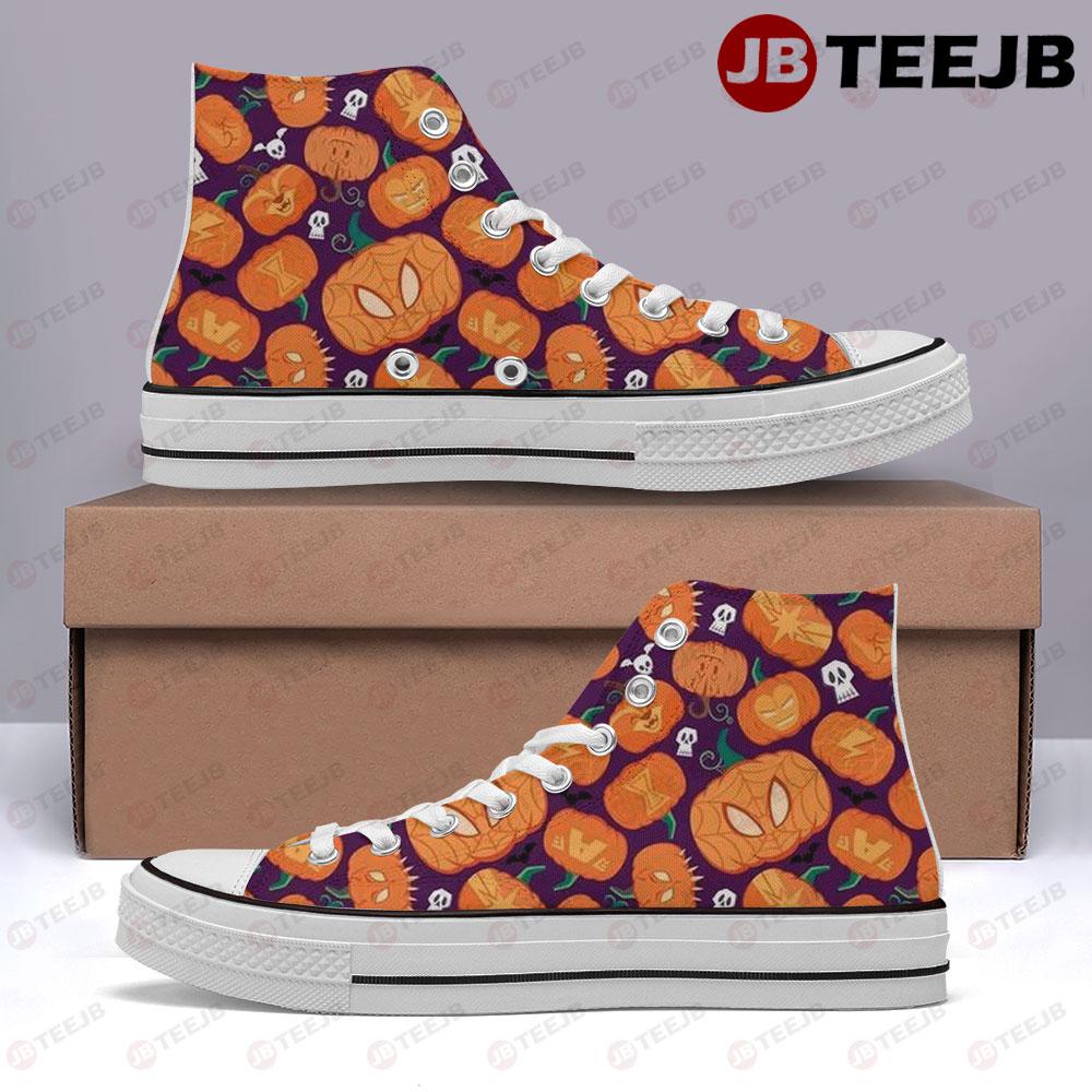 Pumpkins Halloween Pattern 118 TeeJB High Top Retro Canvas Shoes