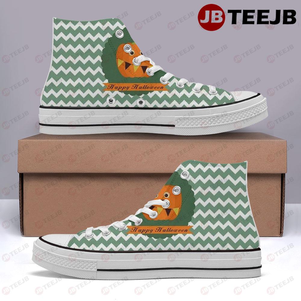 Pumpkins Halloween Pattern 123 TeeJB High Top Retro Canvas Shoes