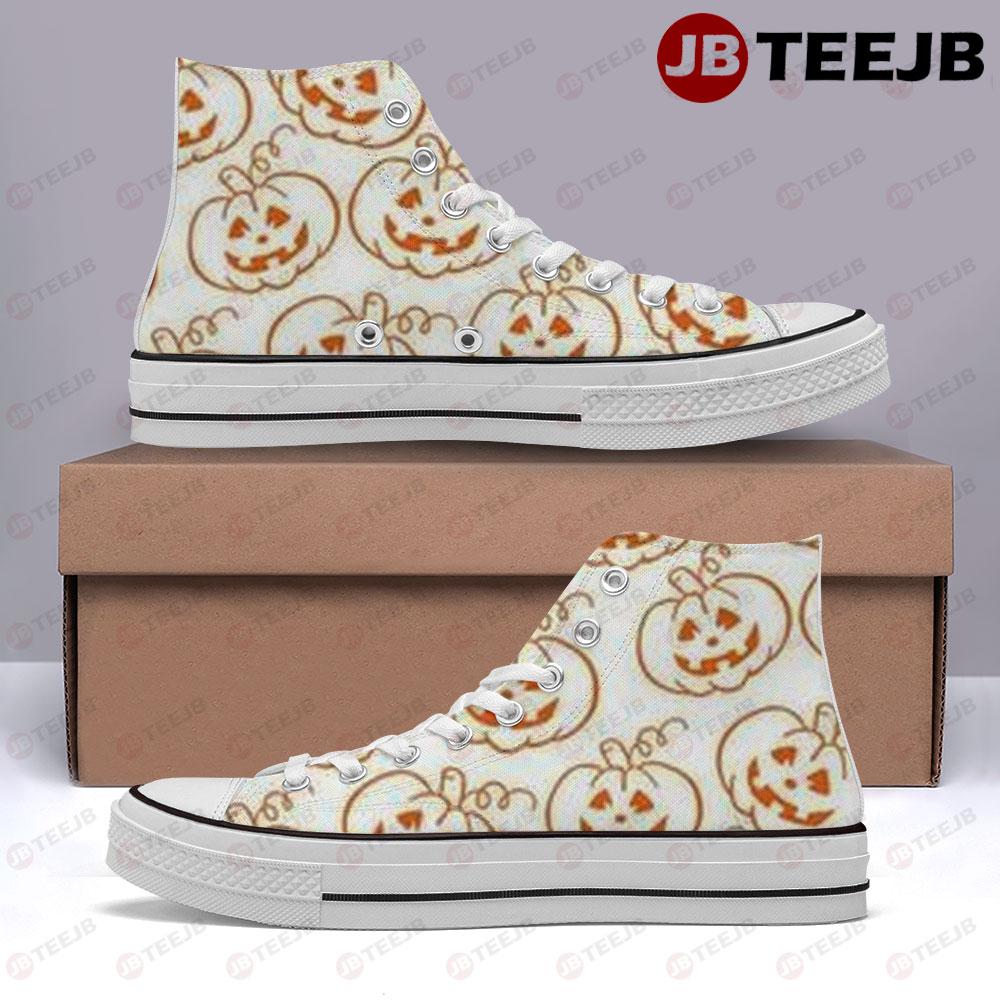 Pumpkins Halloween Pattern 166 TeeJB High Top Retro Canvas Shoes