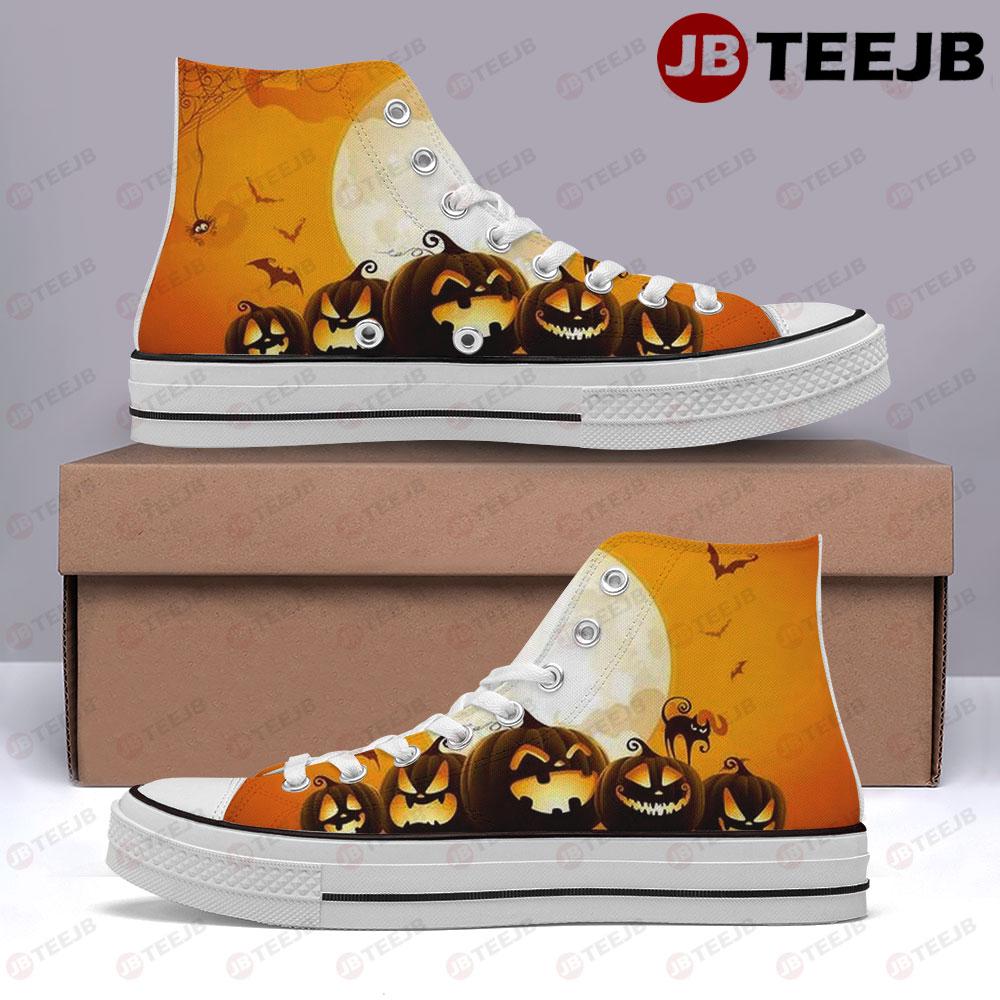 Pumpkins Halloween Pattern 170 TeeJB High Top Retro Canvas Shoes