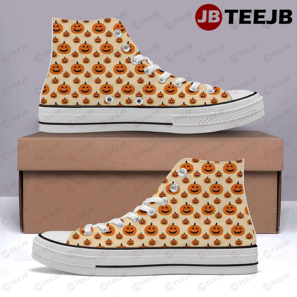 Pumpkins Halloween Pattern 208 TeeJB High Top Retro Canvas Shoes