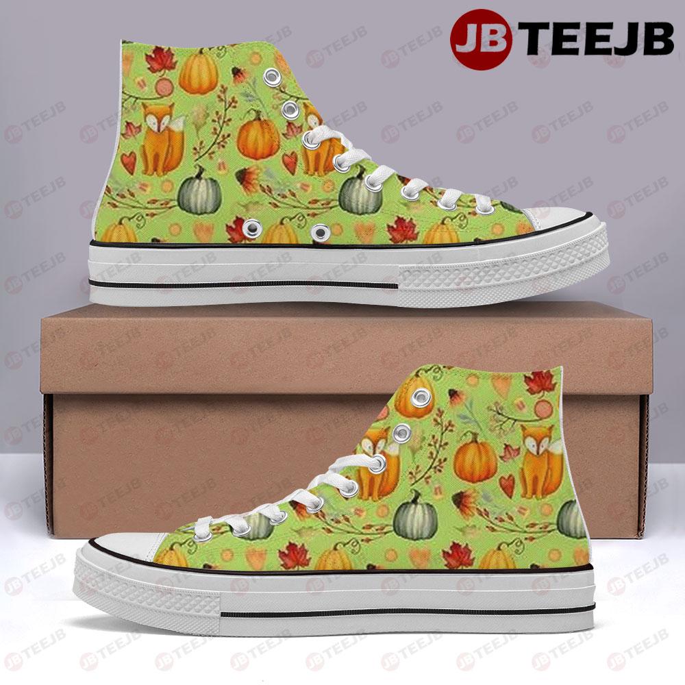 Pumpkins Halloween Pattern 347 TeeJB High Top Retro Canvas Shoes