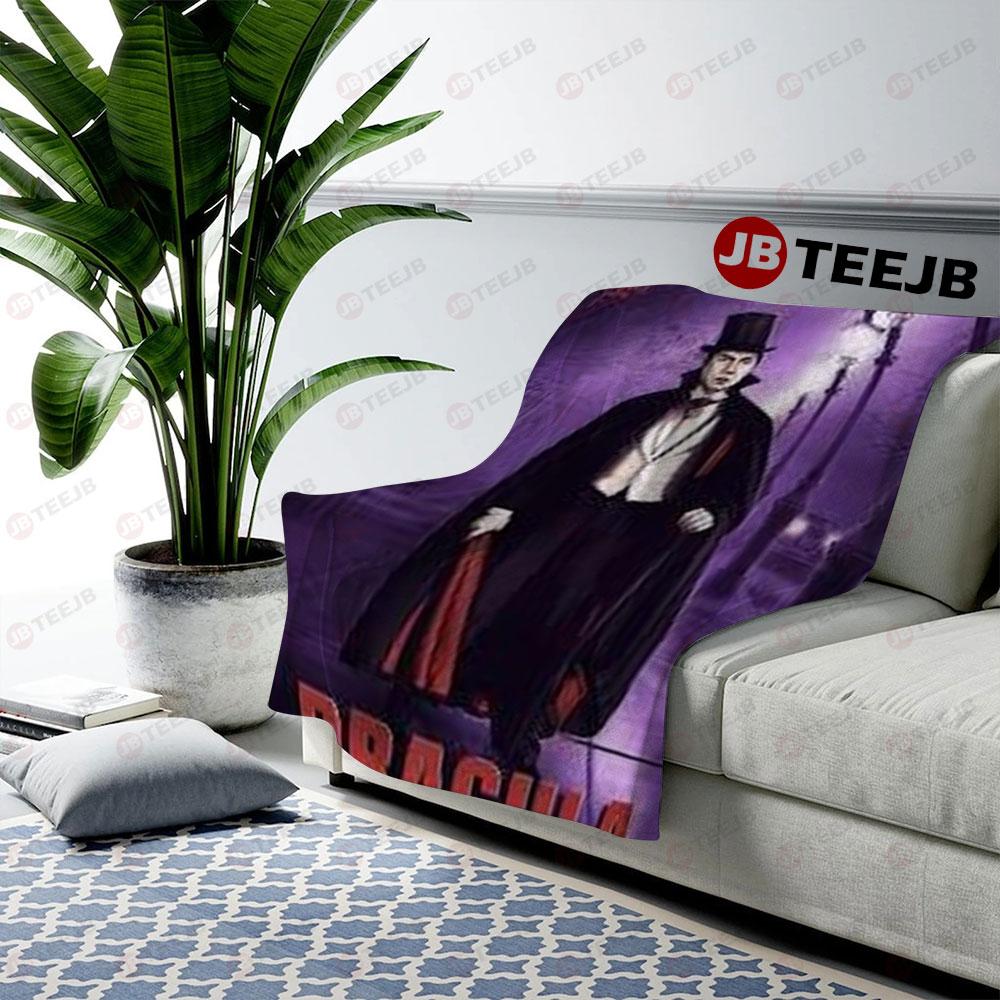 Purple Magic Lugosi Dracula Halloween TeeJB US Cozy Blanket