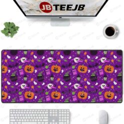 Purple Pumpkins Halloween Pattern TeeJB Mouse Pad