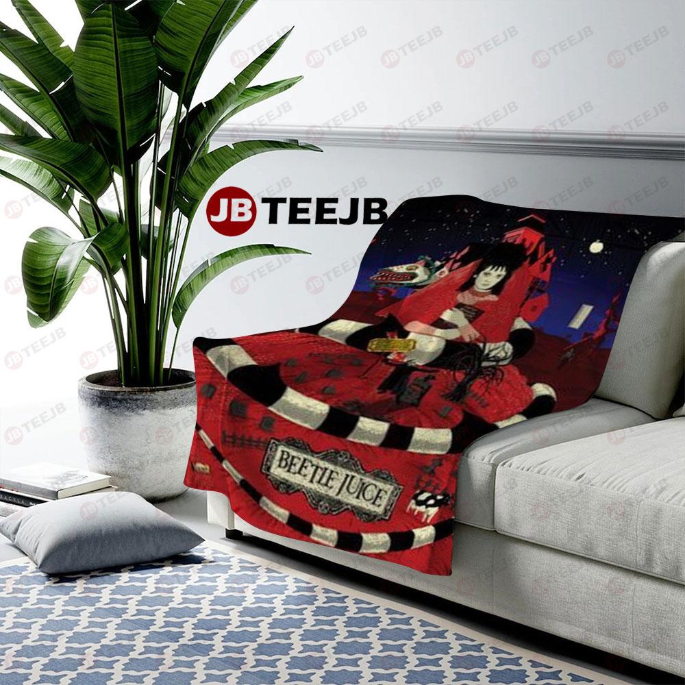 Red Art Beetle Juice Halloween TeeJB US Cozy Blanket