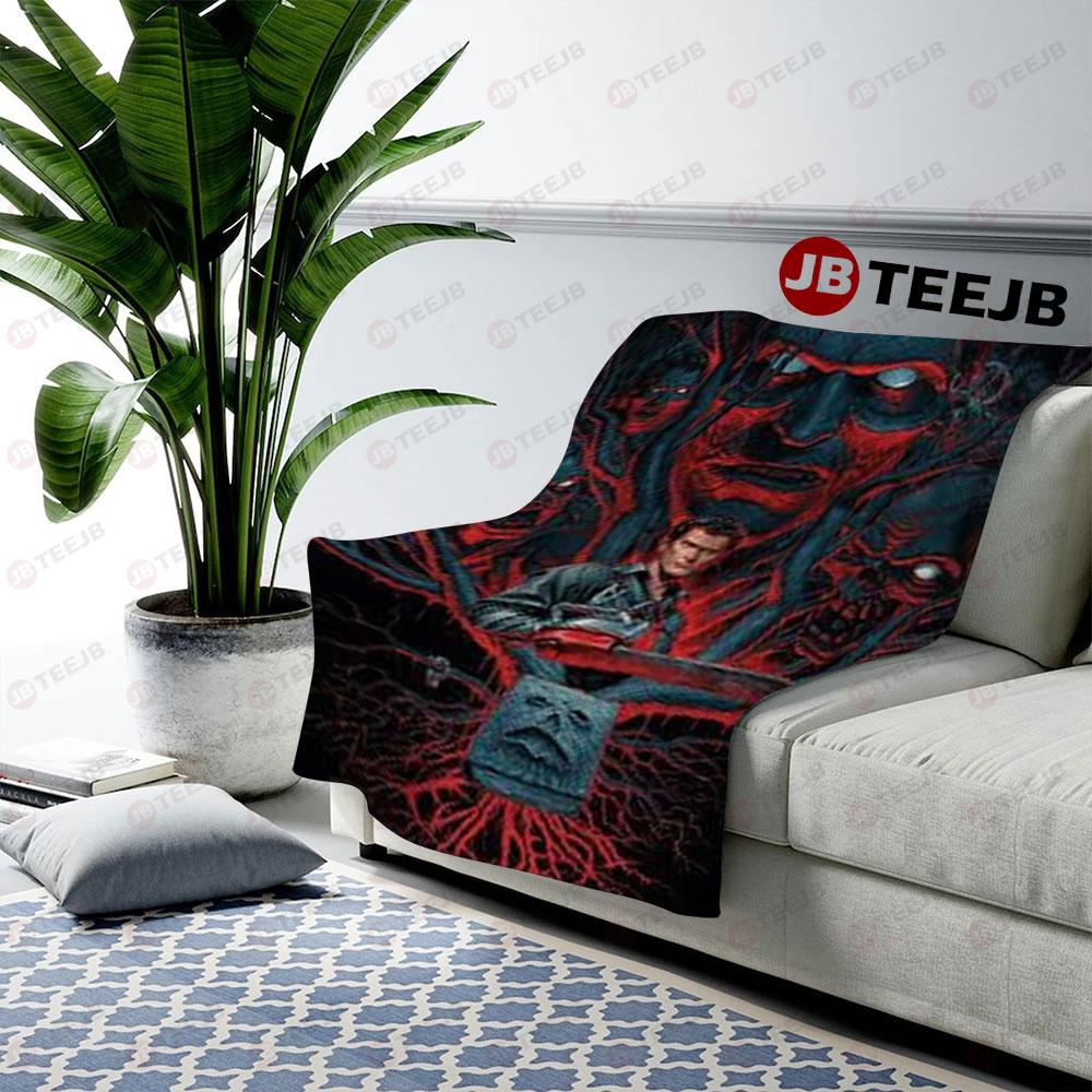 Red Light Ash Williams Evil Dead Ii Halloween TeeJB US Cozy Blanket