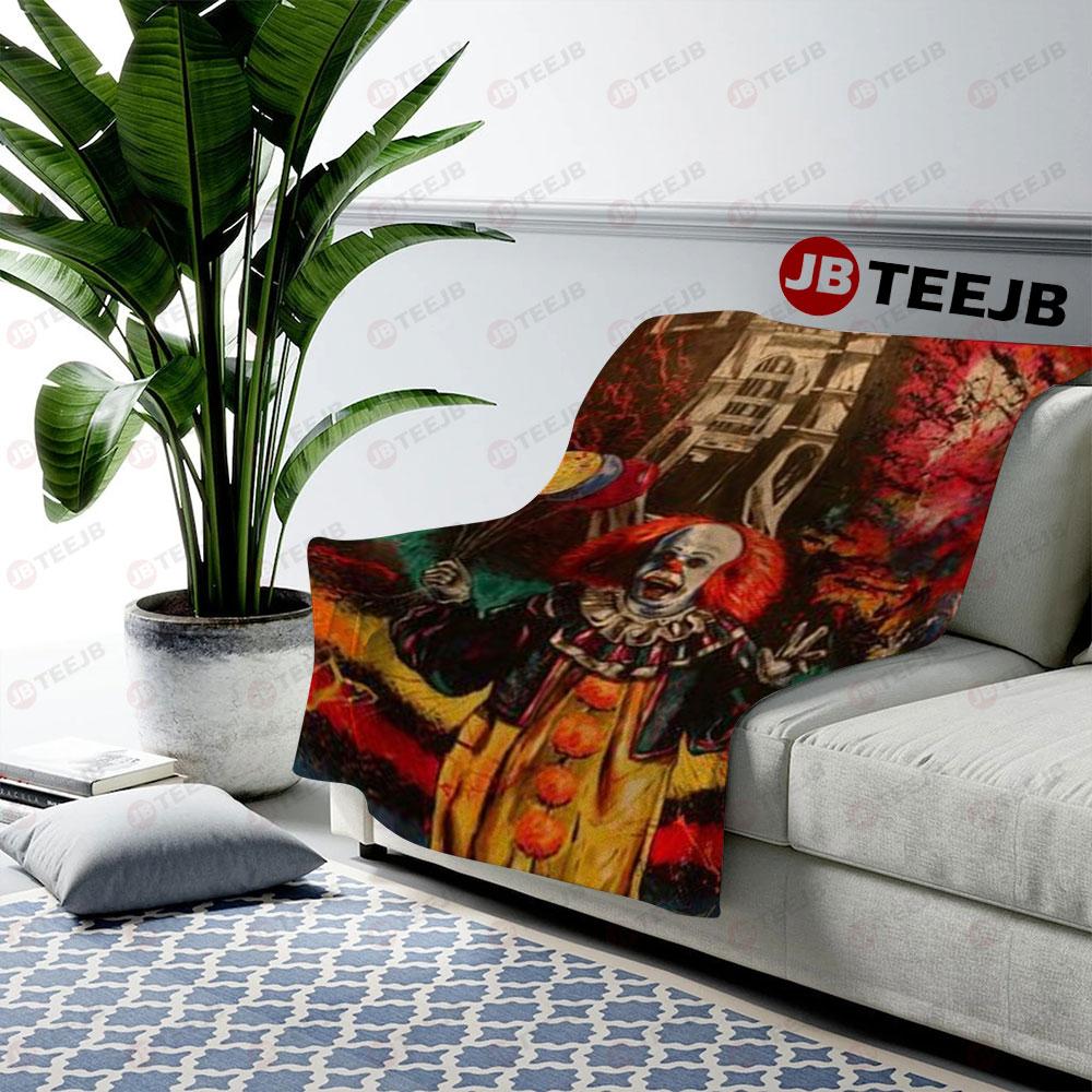 Retro Color Clown It Halloween TeeJB US Cozy Blanket